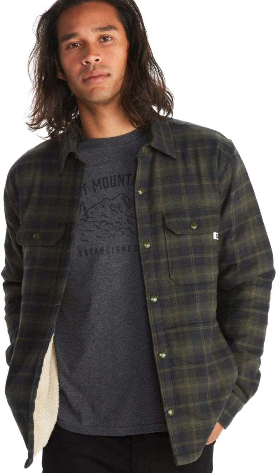 Men'S Apparel * | Marmot Ridgefield Heavyweight Sherpa Lined Flannel Men'S Quick Delivery