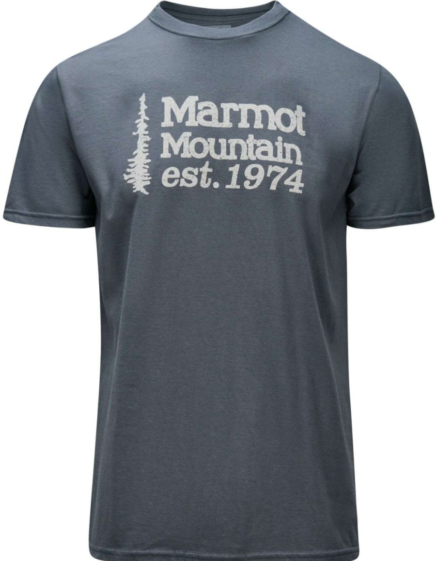 Men'S Apparel * | Marmot Organic Short Sleeve T-Shirt 74 Mens 900996-034-S Online Charcoal