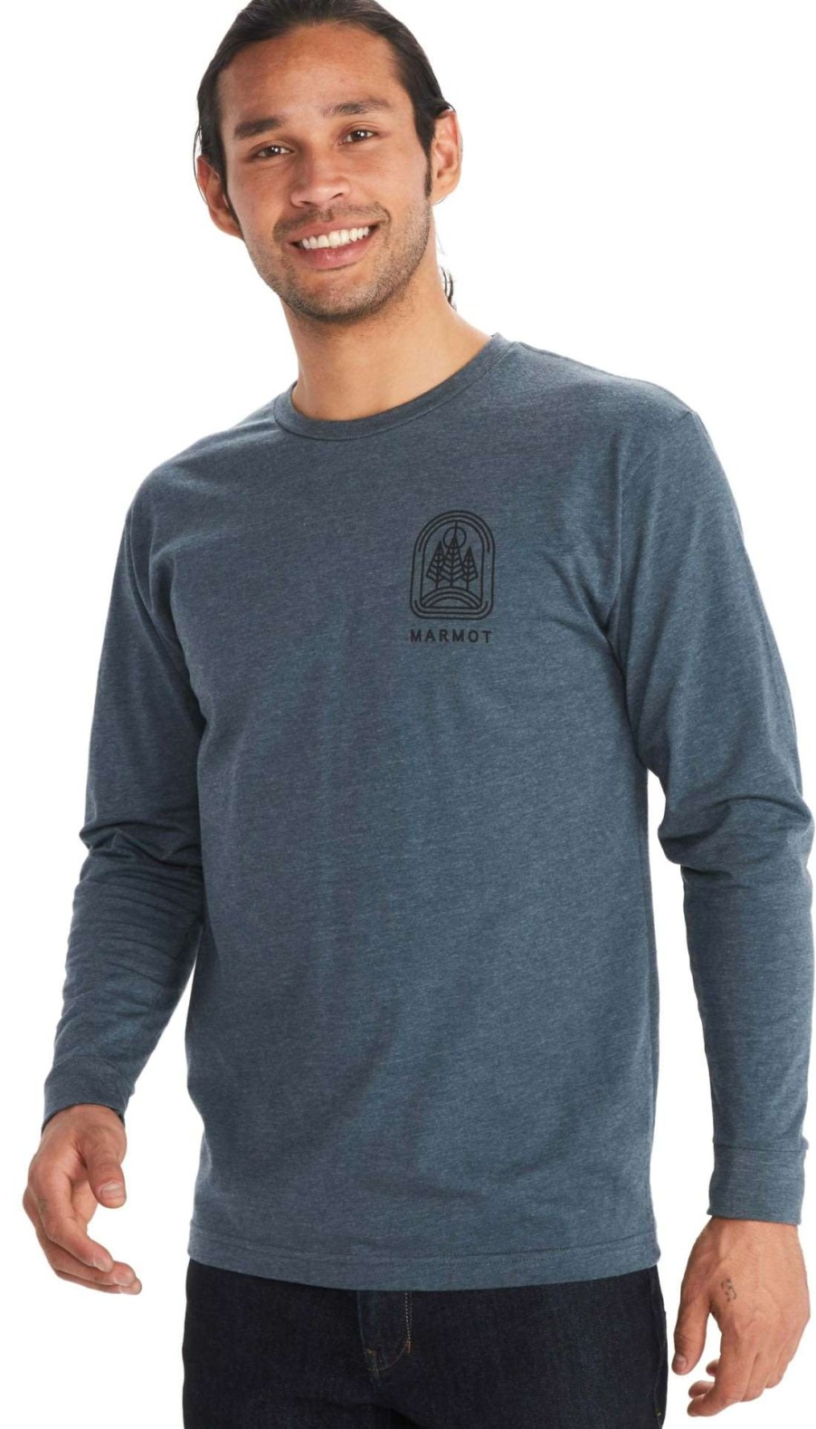 Men'S Apparel * | Marmot Wilderness Guide Long Sleeve Tee Men'S Fashionable Navy Heather