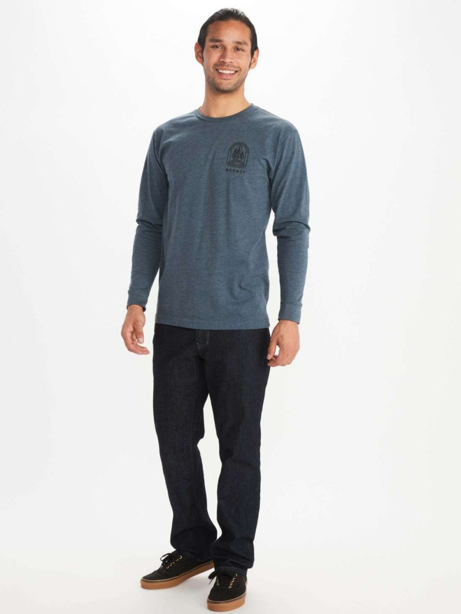 Men'S Apparel * | Marmot Wilderness Guide Long Sleeve Tee Men'S Fashionable Navy Heather