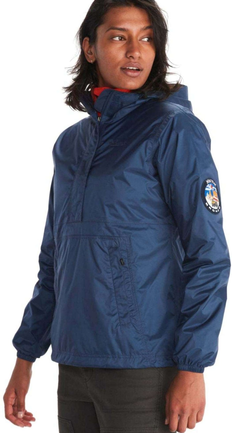 Women'S Apparel * | Marmot Marmot X Bronco Precip Eco Anorak Women'S Online Arctic Navy