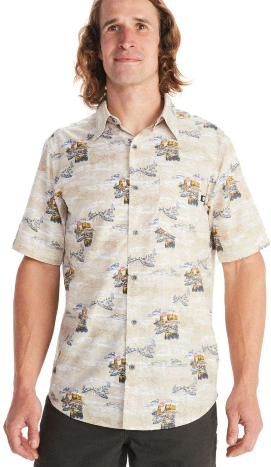 Men'S Apparel * | Marmot Marmot X Bronco Syrocco Short Sleeve Men'S Fashionable Sandbar Bronco