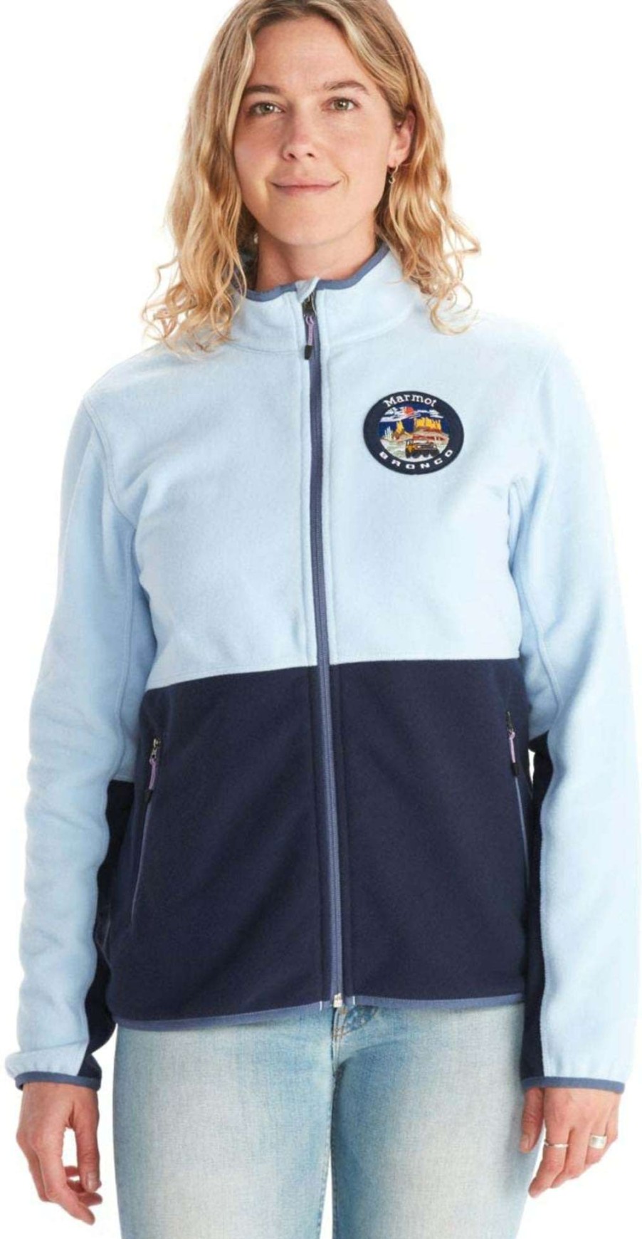 Women'S Apparel * | Marmot Marmot X Bronco Rocklin Full Zip Jacket Women'S Shop New Tide Blue/Arctic Navy